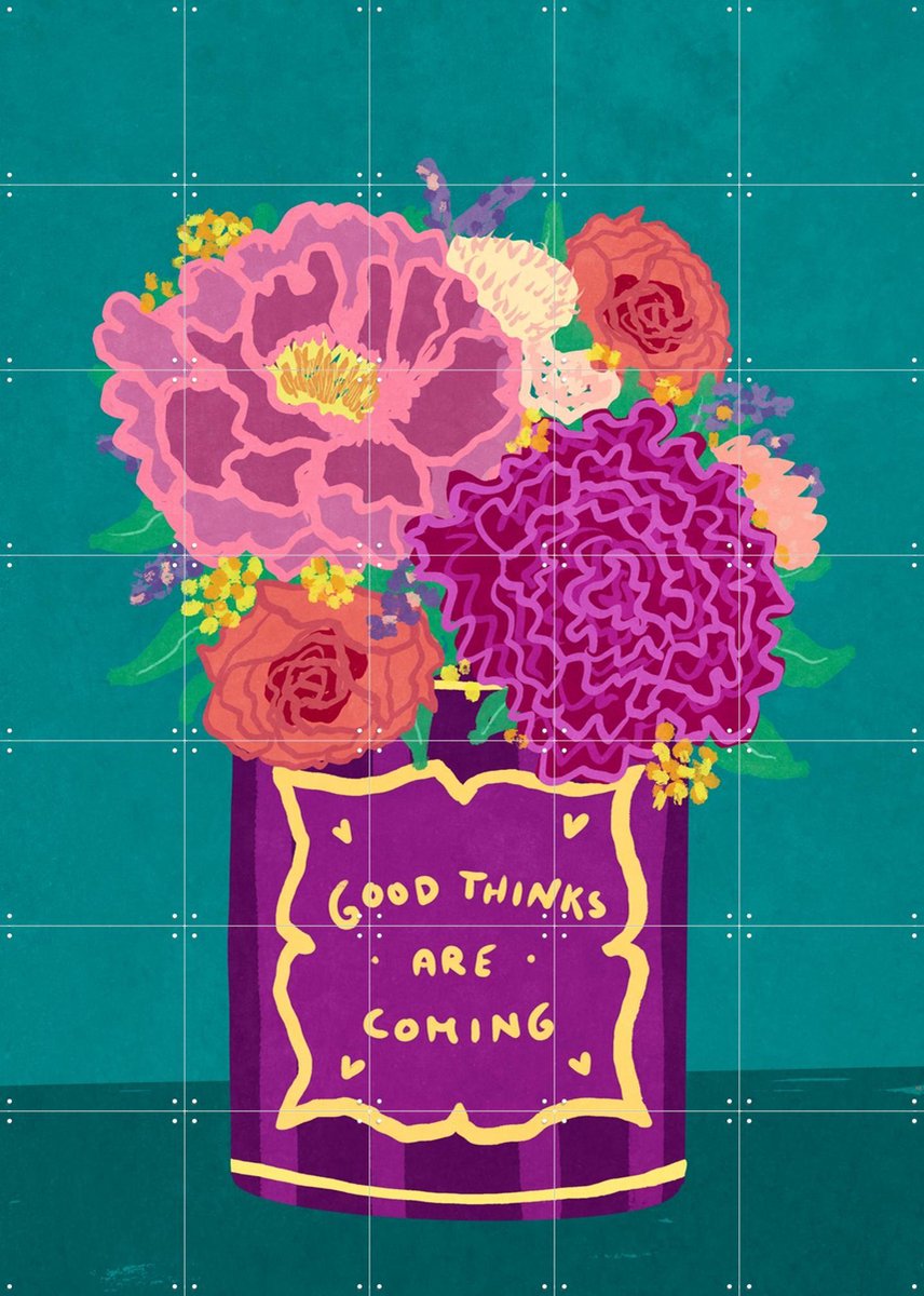 IXXI Good Things Are Coming, Raissa Oltmanns - 100 x 140 cm - Gratis ophangtool - Grote wanddecoratie en posters - Modern, Speels, Illustraties