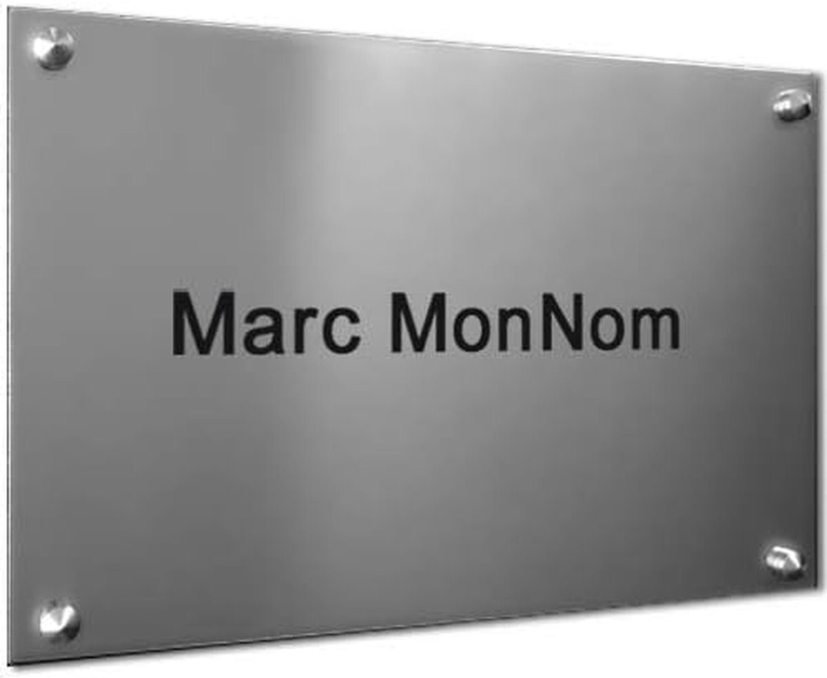 Gegraveerde Plaat - Naambordje Aluminium - Bedrijfsgebruik - Anodised Aluminium - 30 x 20 cm - Naturel