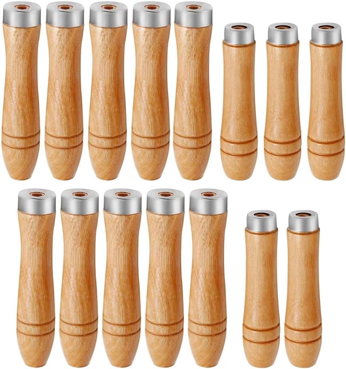 Houten Vijlen - Handvijlen Set - Metaal Bewerken - Ergonomisch Ontwerp - 15 Stuks - Houtkleur