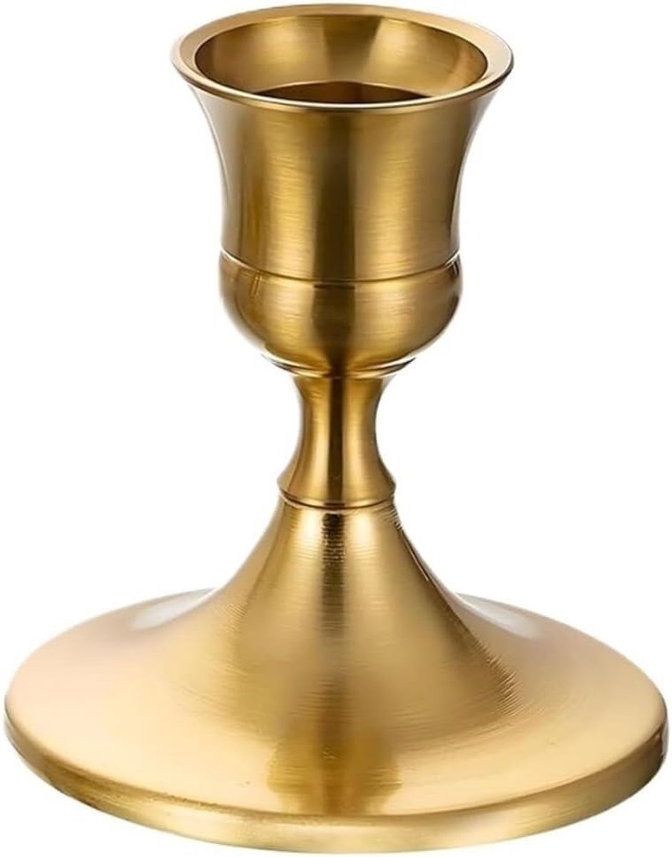 Kandelaars Messing - Metalen Stands - Sfeer Creëren - Set van 6 - 10x10x10 mm - Goud