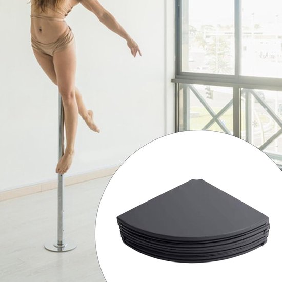 Opvouwbare Yogamat - Fitness Oefenmat - Comfortabele Training - Extra Dikke Demping - 1.2 Meter Diameter - Zwart — afbeelding 2