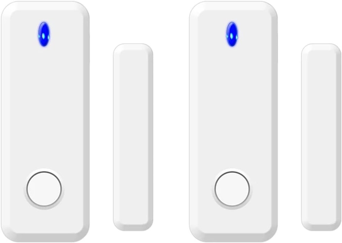 Deuralarmen - Deurmagneetsensor - Huisbeveiliging - Draadloze App Meldingen - 2 Stuks - Wit
