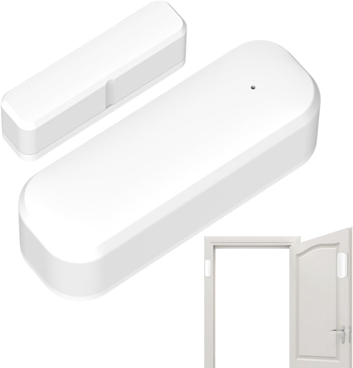 Deur Sensor - Magneet Alarm - Huis Beveiliging - Wifi Real Time - 7.4x4.5x2.5 cm - Wit