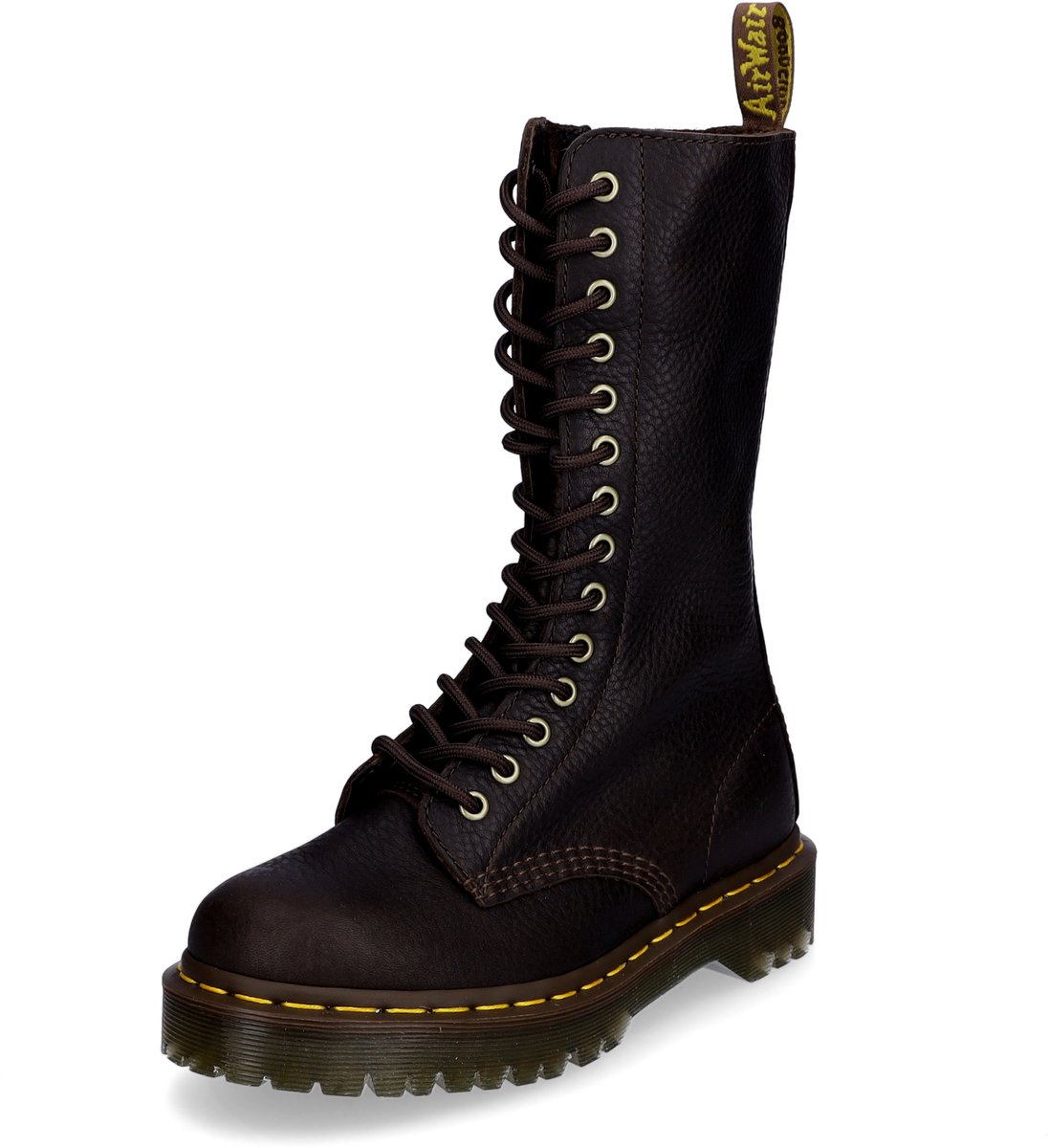 Dr. Martens dameslaarzen met veters donkerbruin