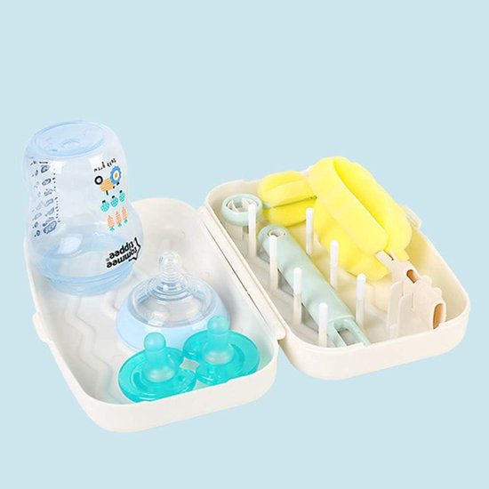 Babyfles Droogrek - Fles Droger - Onderweg Drogen - Inclusief Reiniger - Compact Formaat - Grijs — afbeelding 3
