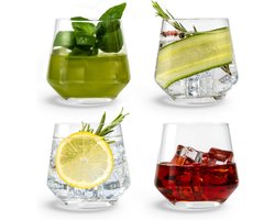 Gin glazen - Cadeauset van 2 | 380 ml | Drinkglazen | Gin-tonic set | Cocktailglazen | Cadeau voor mannen en vrouwen