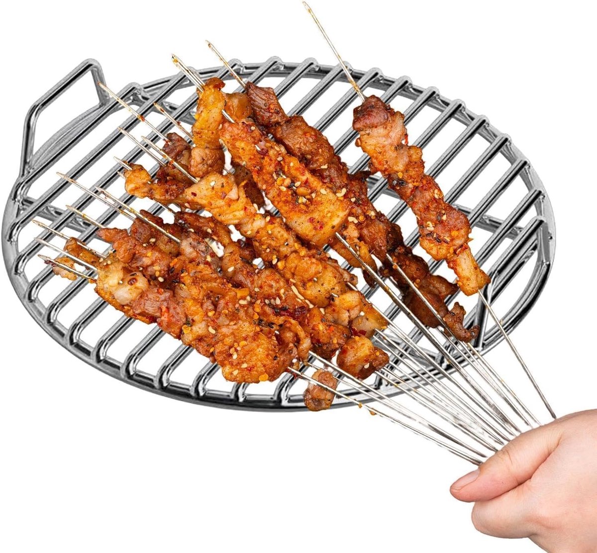 Grillrooster Vervanging - Barbecue Kookrooster - Buiten Koken - Antiaanbak Hittebestendig - 36 x 36 x 4 cm - Zilver
