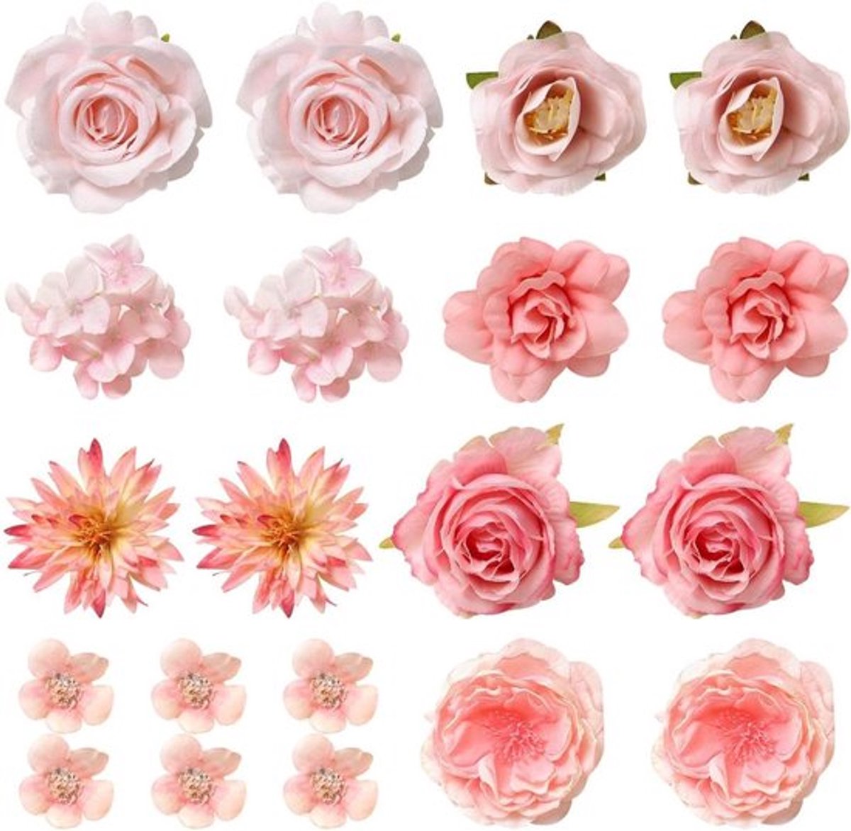 Virtubuy - Cake Decorations - Kunstbloemen - Vervagingsbestendig - Roze - Bruiloft