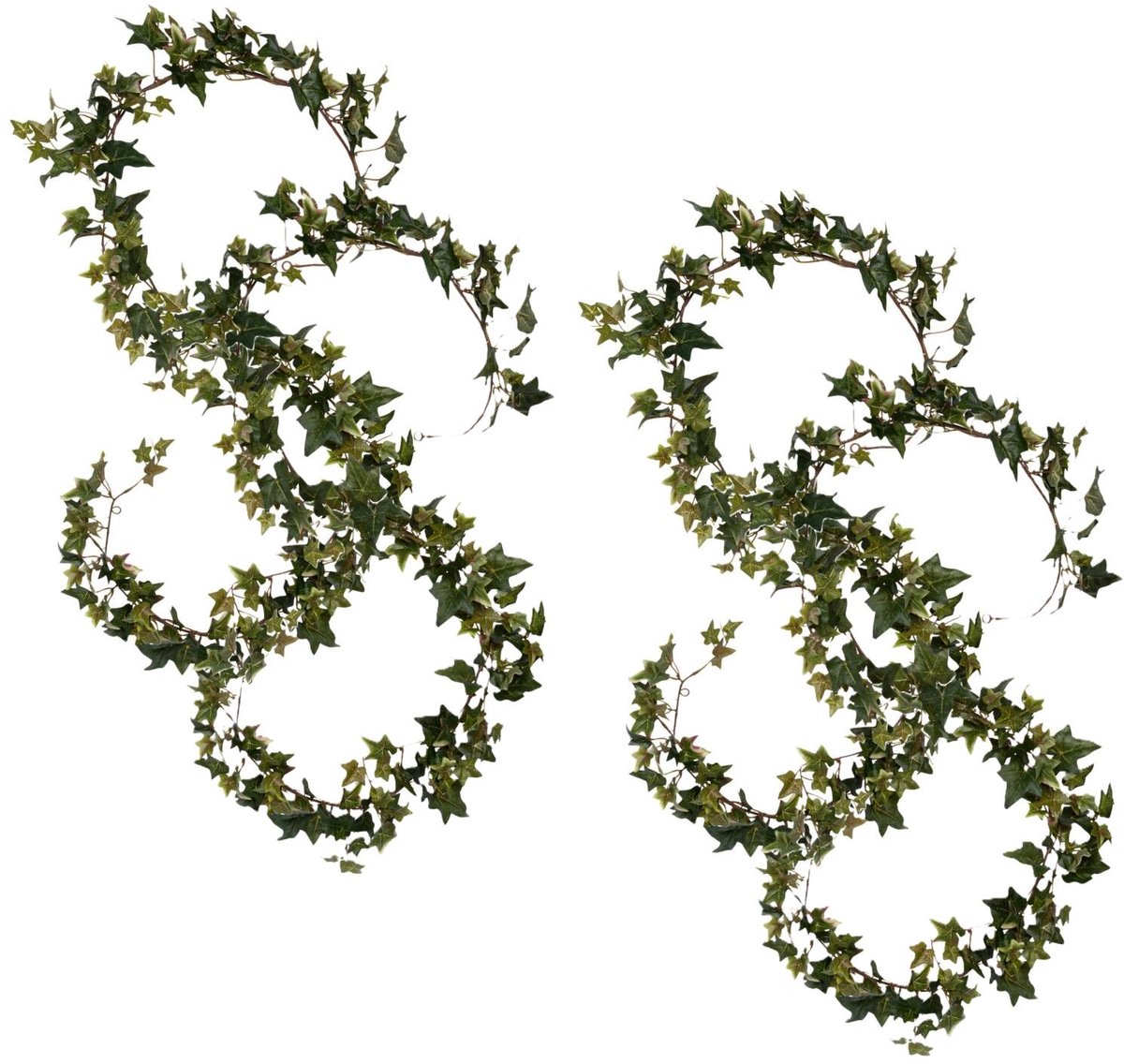Mica Decorations Kunstplanten Hedera Slinger - 4x - 180 x 15 cm - groen - met grote bladeren - decoratief - bladgroen - klimop plant