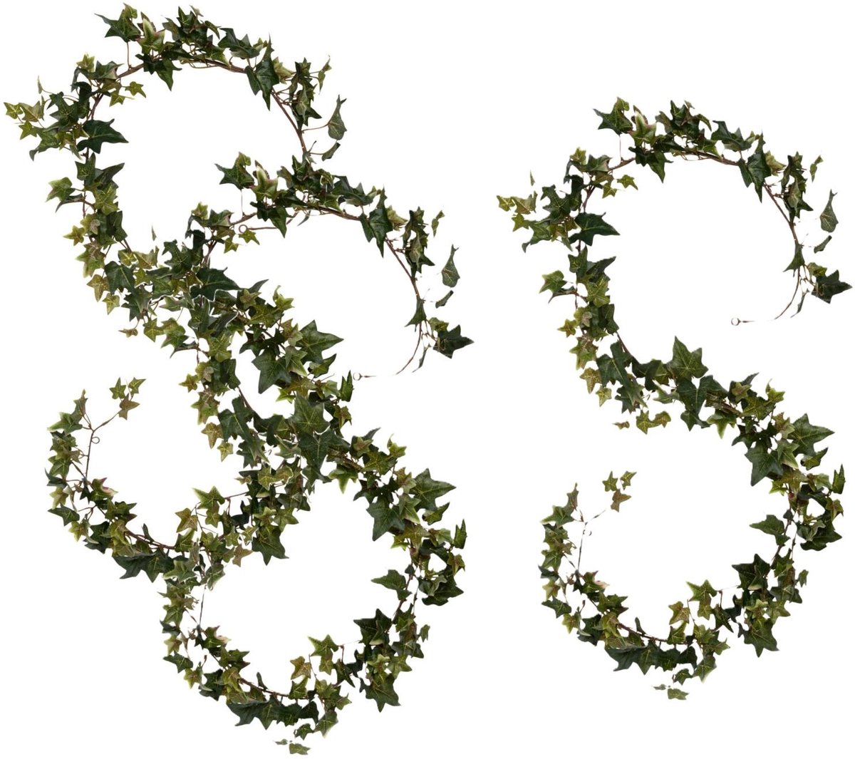 Mica Decorations Kunstplanten Hedera Slinger - 3x - 180 x 15 cm - groen - met grote bladeren - decoratief - bladgroen - klimop plant