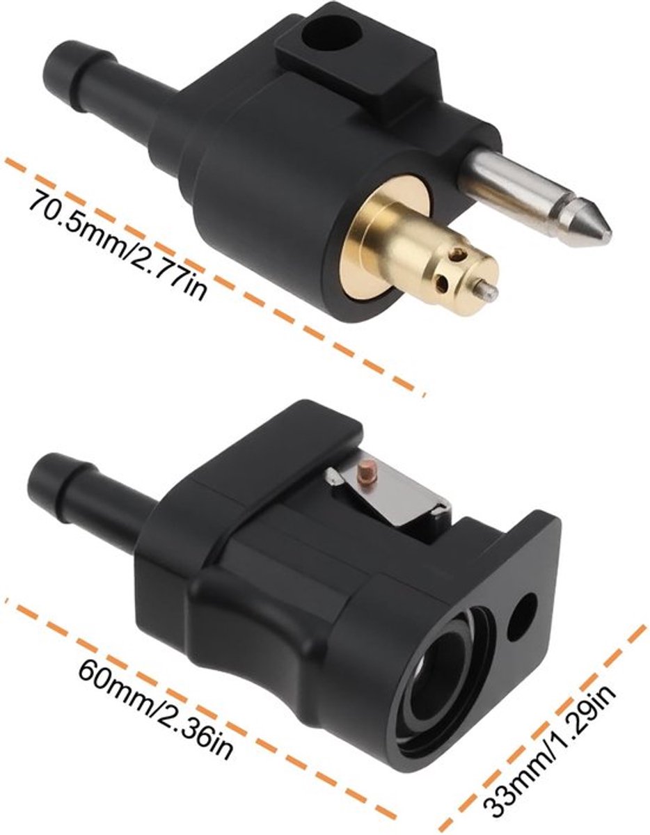 MTTProducts - 1/4 Inch 6mm Barb Male Female Fuel Line Quick Connector - Veilig