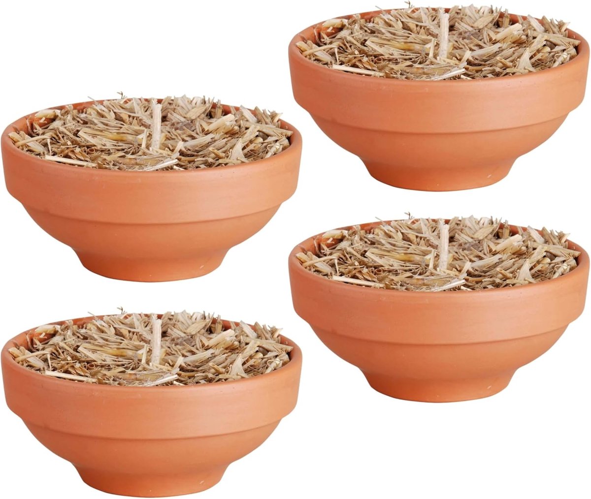 Set Vuurpotten - Terracotta Fakkel - Tuin Decoratie - Rustig Vlammenbeeld - 4 stuks - Terracotta