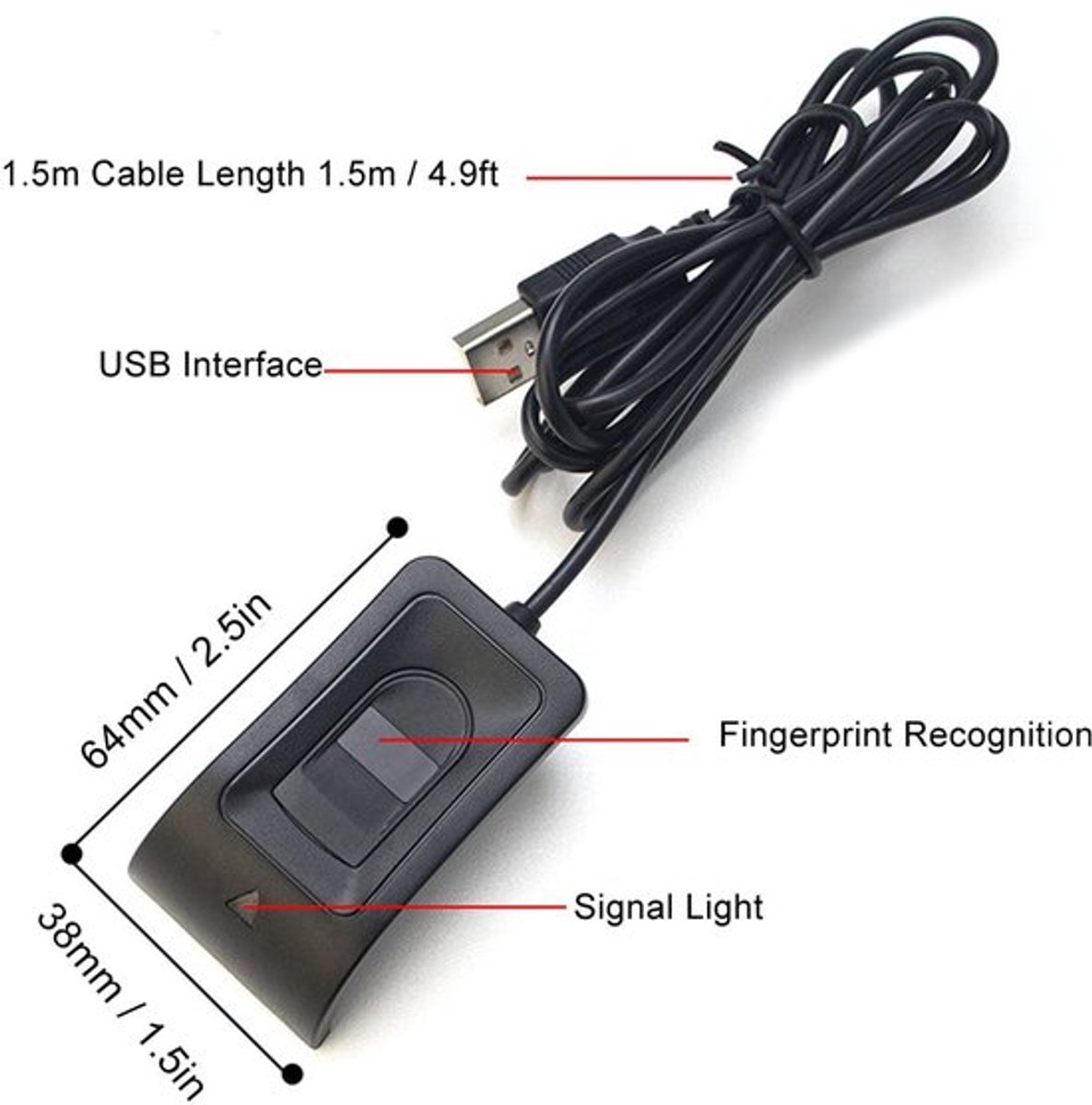 Cosensi - Dailygoods - Dailygoody Vingerafdruklezer USB Biometrische Scanner Plug