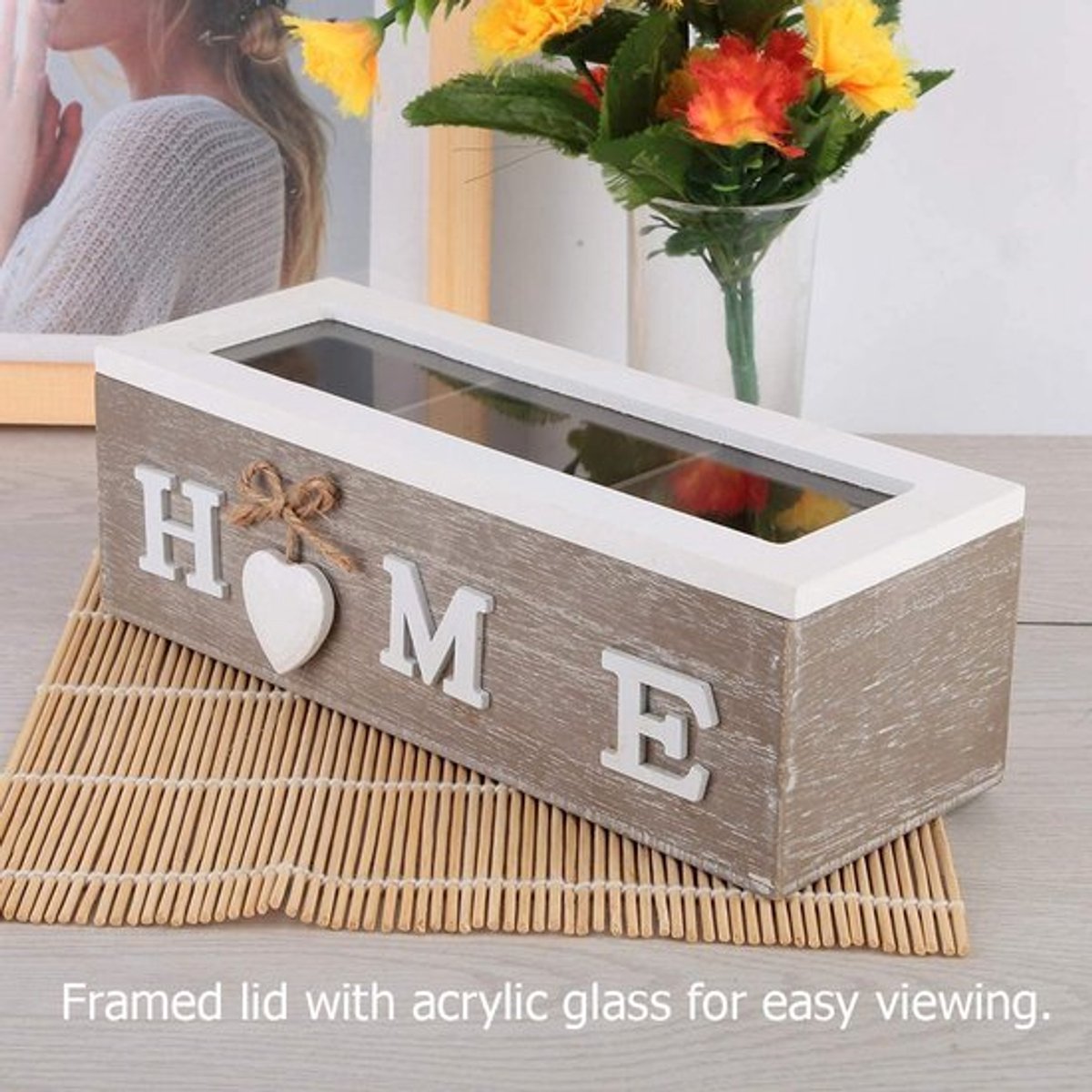 Dailygoody - Houten Keepsake Box - Theezakje en Sieraden Organisator