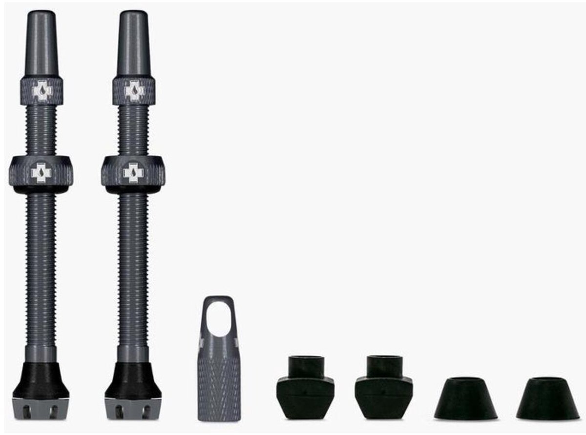 Muc-Off Tubeless Valve Kit V2 - Tubeless Ventielen - 44mm - Grijs - Aluminium - Universeel - Racefiets - Mountainbike