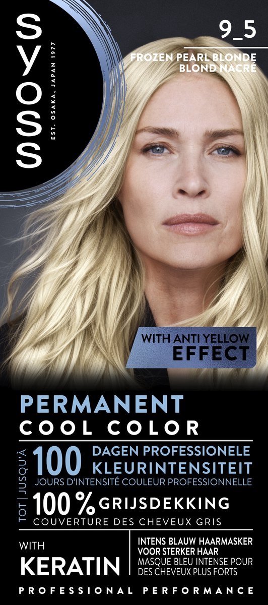 SYOSS Permanent Coloration 9-5 - Haarverf - Permanente Haarkleuring - Frozen Pearl Blond – Grijsdekking – Vermindert Haarbreuk - 1 Stuk