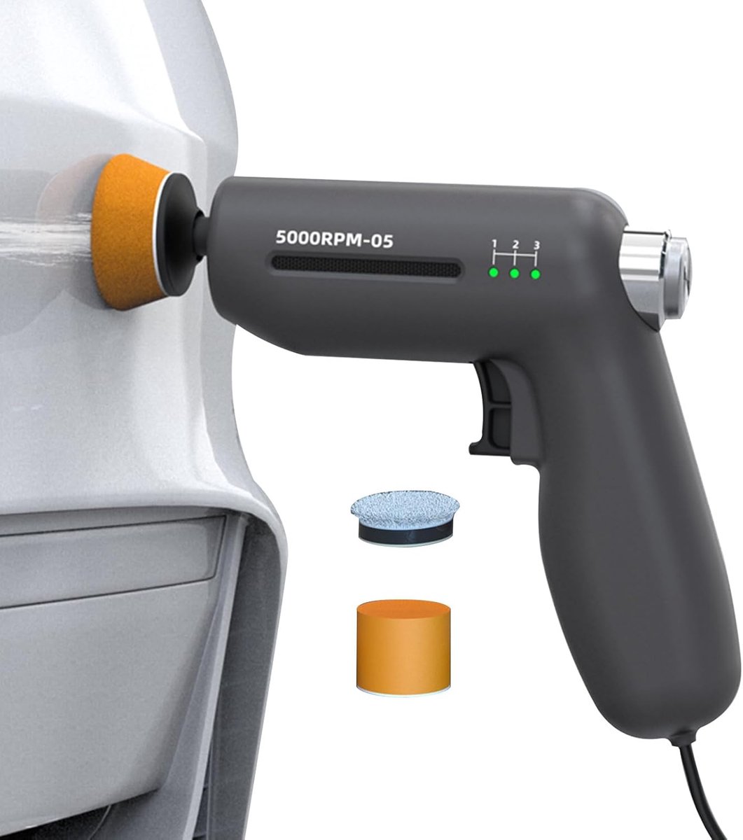 Kleine Polijstmachine - Auto Detailer - Lak Herstellen - Dubbele Snelheid - 12V - Zwart