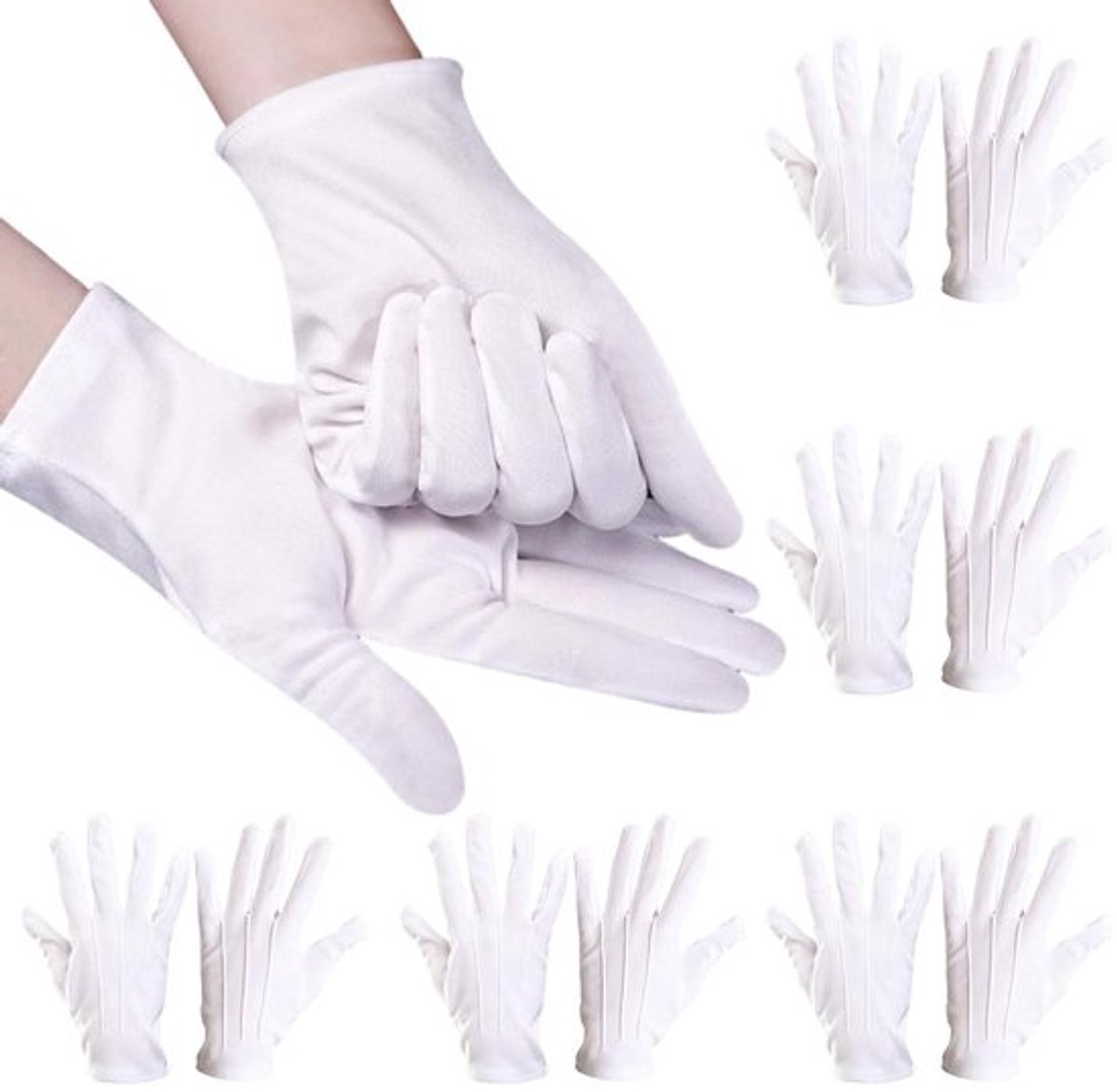Herkennbare witte handschoenen voor avondjurken Allecto Plus