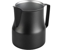 Melkopschuimbeker 2 stuks - Koffiekan Barista - Latte Art Creëren - Lange Ronde Tuit - 350 ml - Zwart