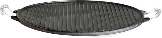Gietijzeren Grillplaat - Bakplaat BBQ - Buiten Koken - Stevig Gietijzer - Ø 32 cm - Zwart — afbeelding 4
