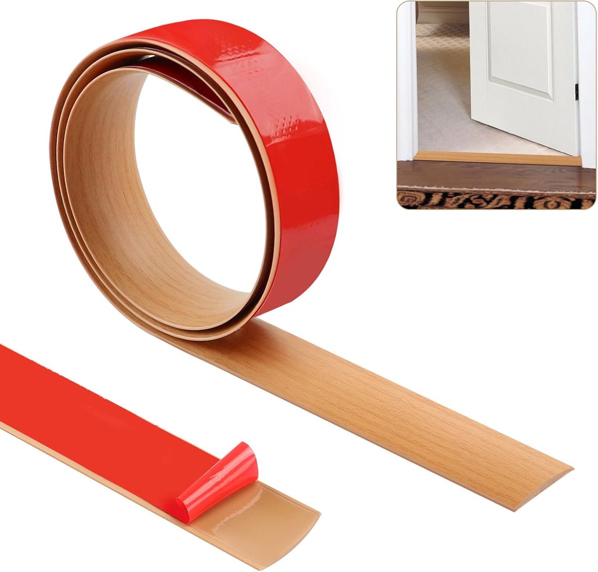 Drempelstrip Vloer - Vloerprofiel Overgang - Vloeren Verbinden - Zelfklevend PVC - 1 meter 4cm - Gele Eiken