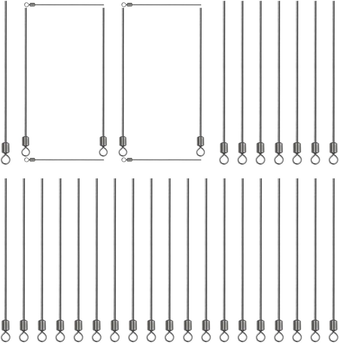 Draad Lussen - Vis Accessoires - Kunstaas Maken - Roestvrij Staal - 100 Stuks - Zilver