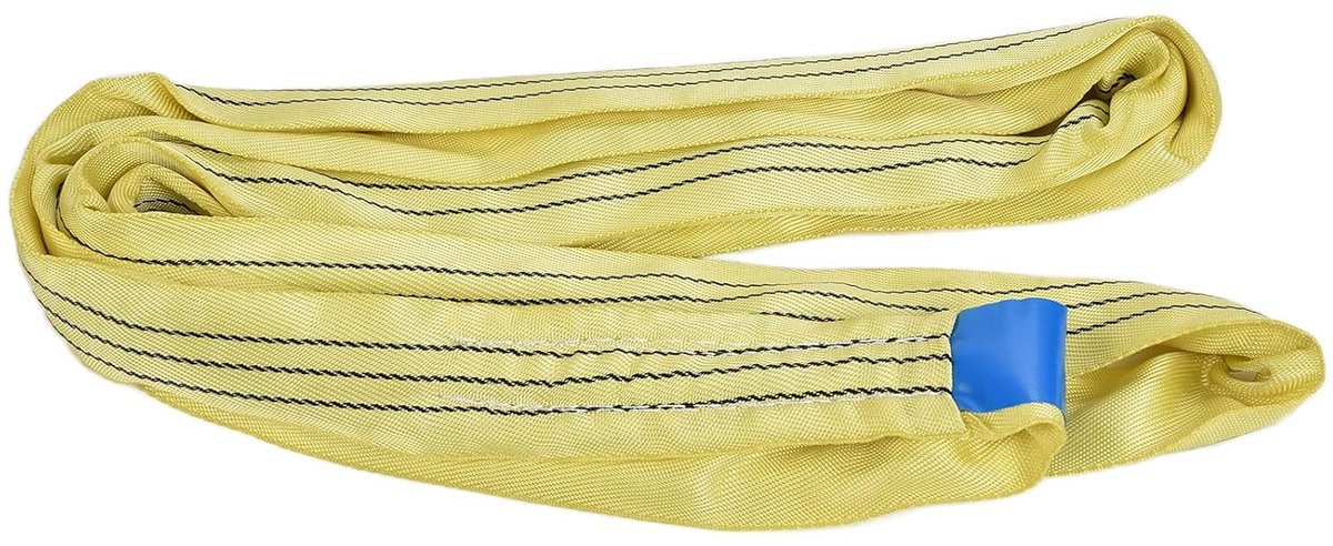 Ronde Draagriem - Hijsliftband - Zwaar Werk - PES Materiaal - 6 Meter - Geel