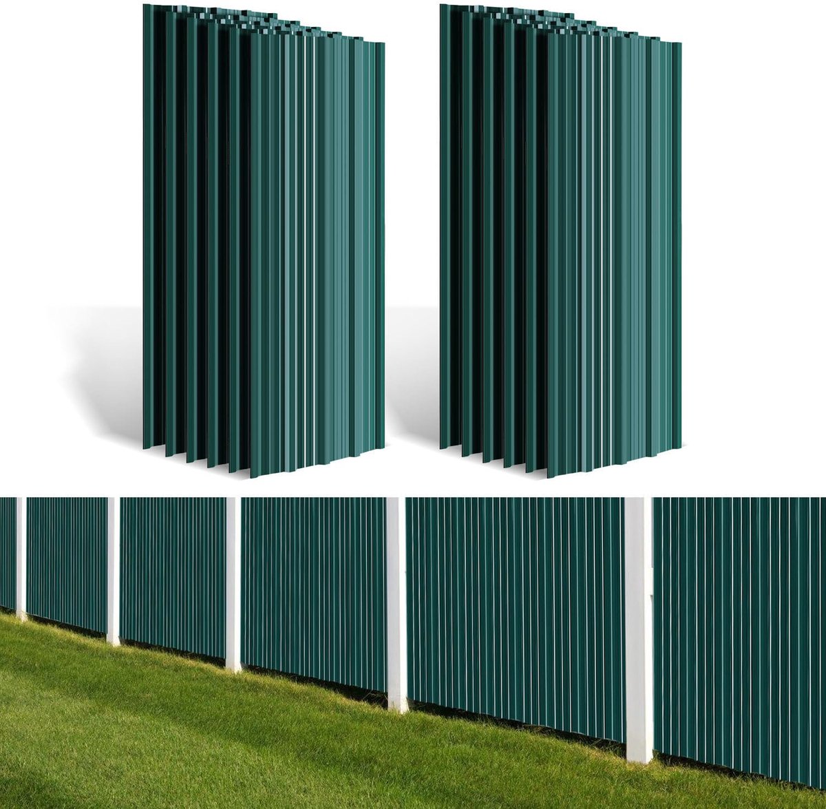 Golfplaten - Dakplaten - Dak Bedekken - Verzinkt Staal - 129 x 46 cm - Groen