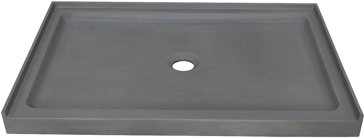 Vente-unique Douchebak om te plaatsen van beton - L121,5 x B81,5 x H9,5 cm - RIAZOS