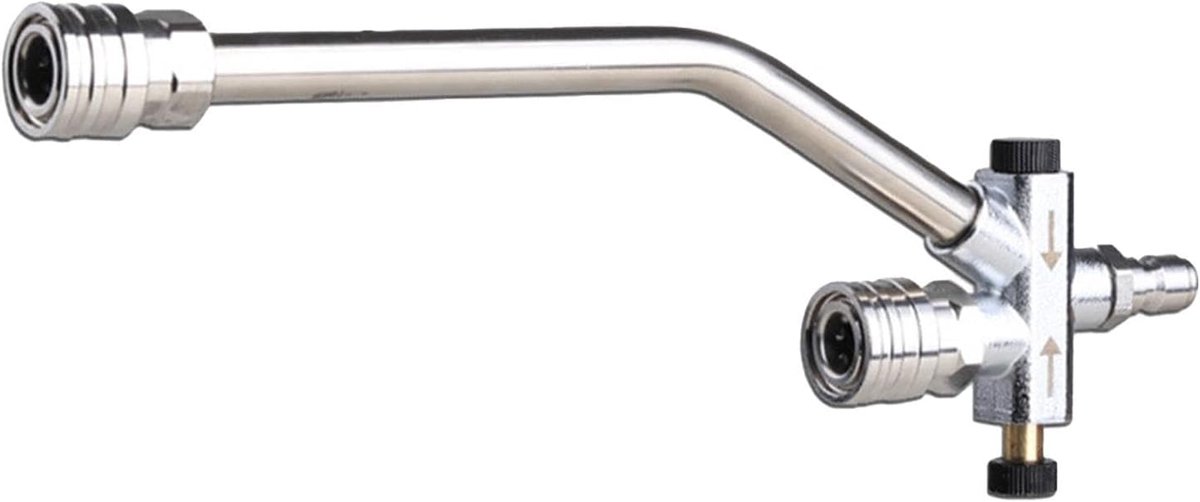 Schuimkanon Dubbele Connector - Hogedrukreiniger Mondstuk - Efficiënt Reinigen - Dubbele Schuimfunctie - 1/4" Quick Connect - Zilver