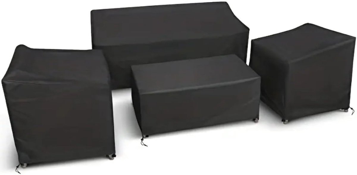 Tuinmeubelhoezen - Meubelbeschermers - Buitenbescherming - Waterdicht Oxford Materiaal - 4-delige Set - Zwart