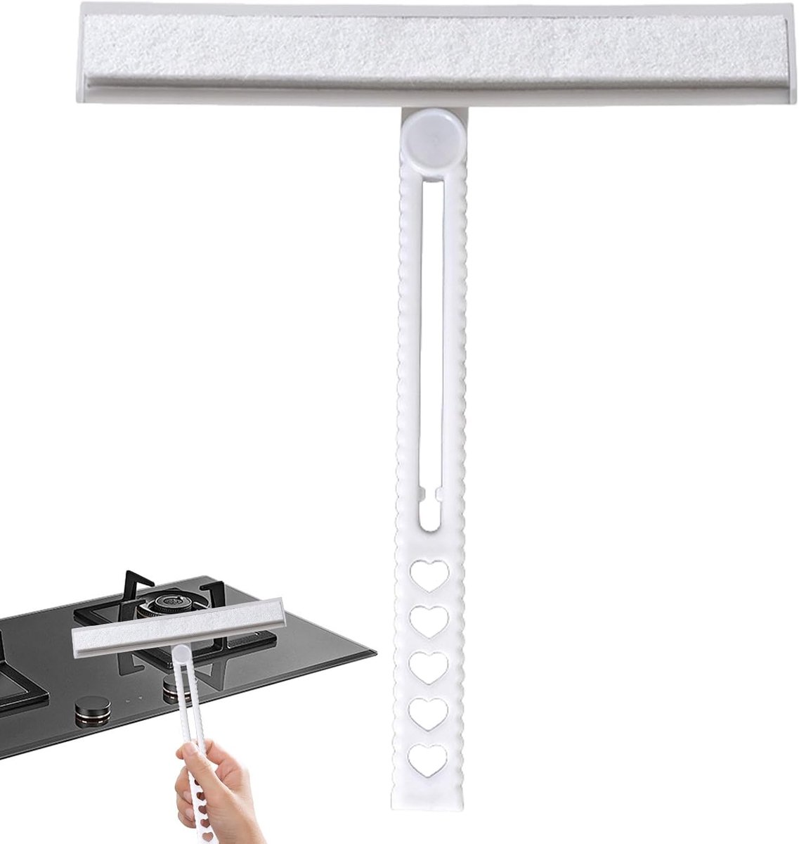 Raamwisser - Schoonmaakwisser - Streeploos Schoonmaken - 2-in-1 Functionaliteit - Universeel - Grijs
