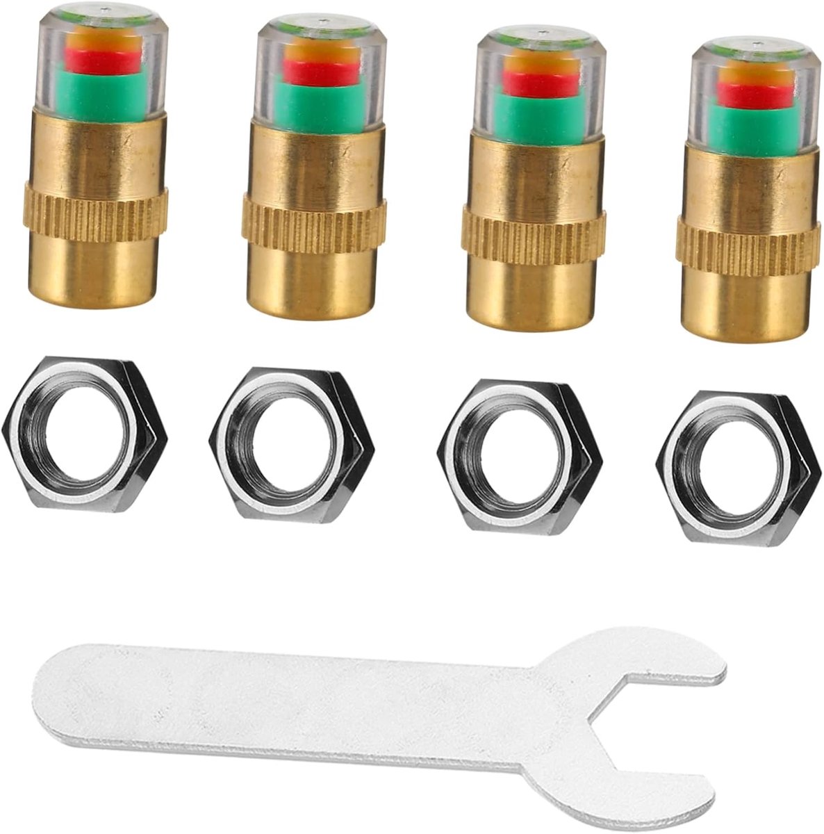 Bandenspanning Waarschuwing - Druk Dop - Veilig Rijden - Driekleuren Indicator - 3 Sets - Assorti