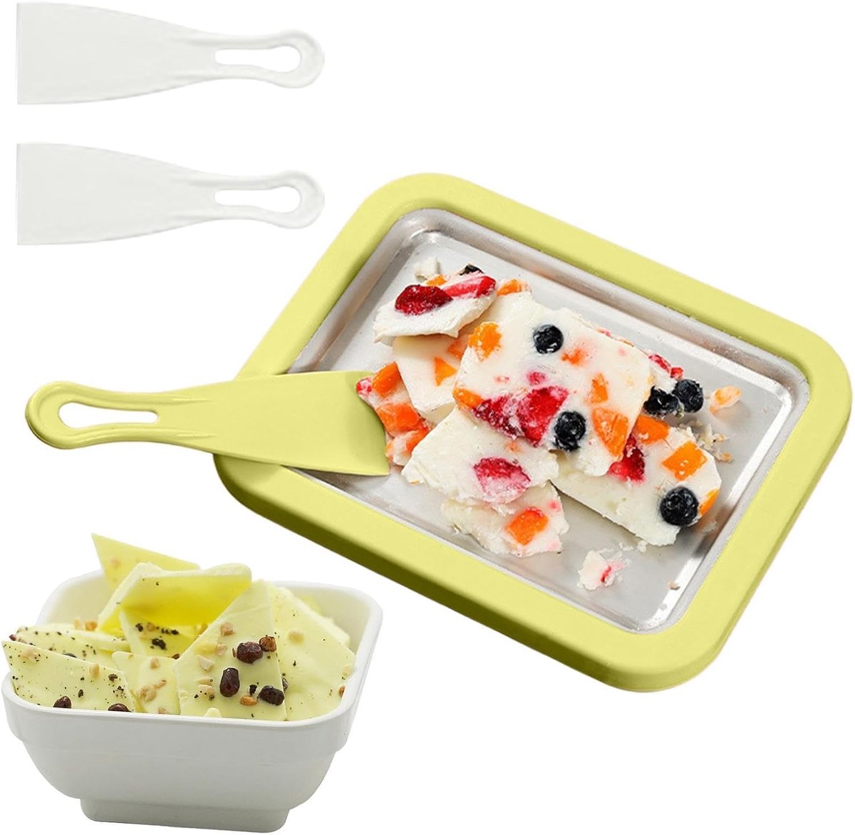 Gerolde IJs Bak - Yoghurt Machine - Desserts Maken - Robuuste RVS Plaat - 22.6 cm - Groen
