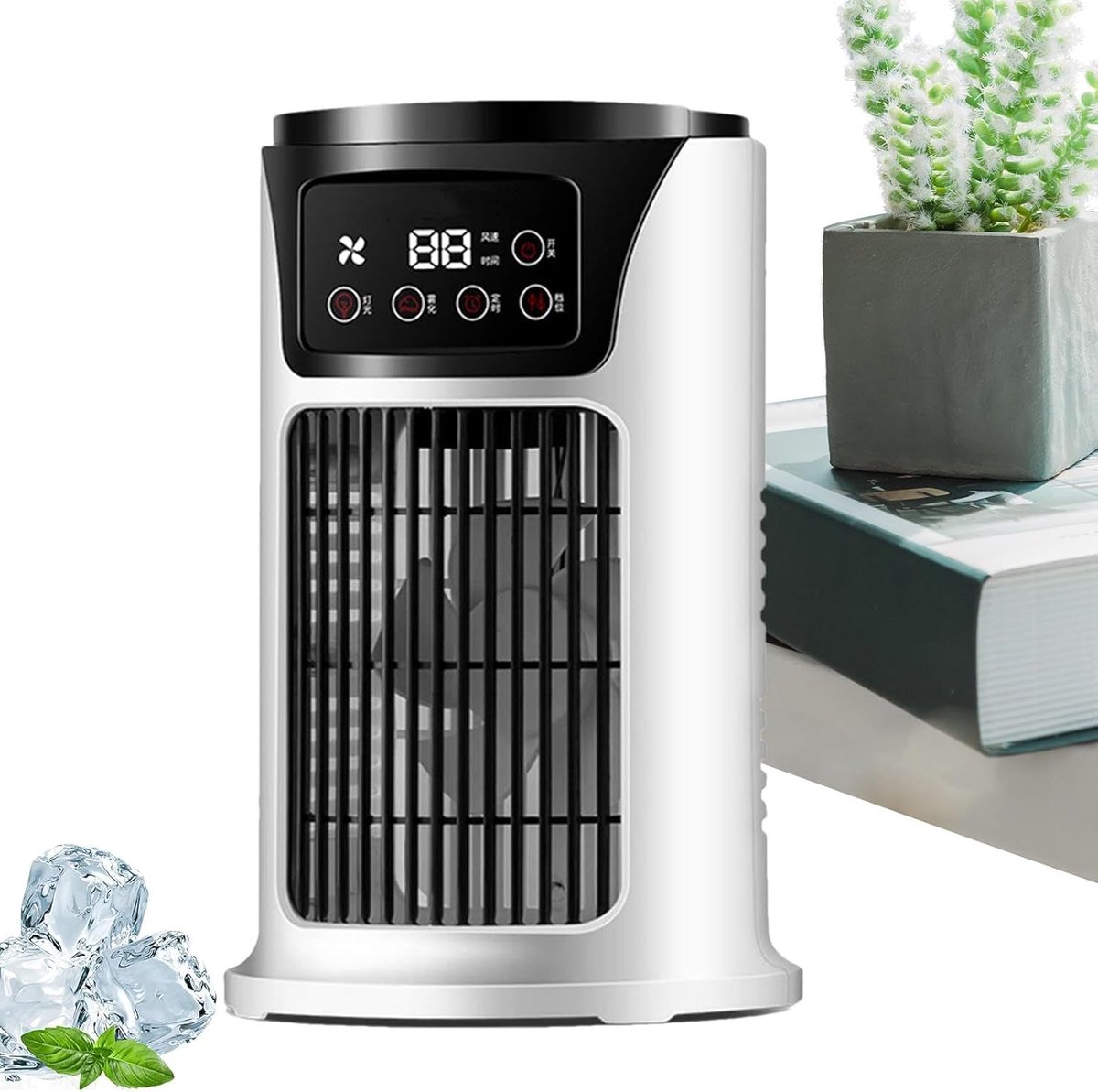 Draagbare Airco Ventilator - Persoonlijke Koeler - Zomerse Koelte - Energiebesparend - Compact Forma - Wit
