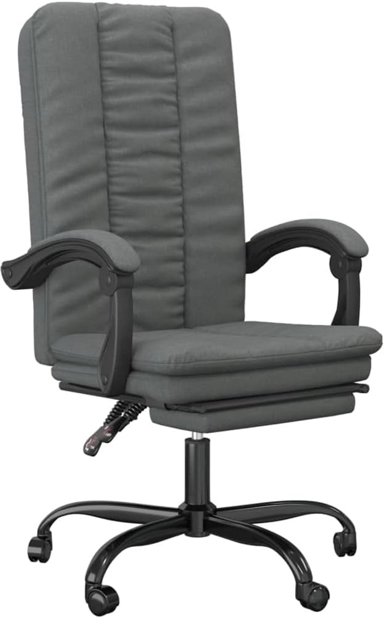 Ergonomische Bureaustoel - Comfortabele Werkstoel - Ontspannen Werken - Geïntegreerde Ligfunctie - Verstelbare Hoogte - Donkergrijs