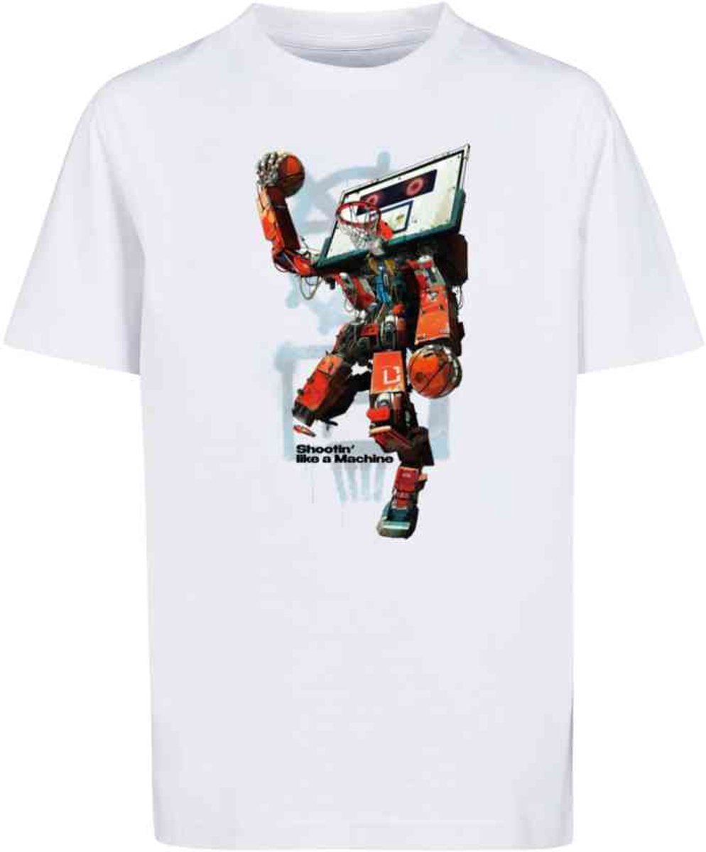 Mister Tee Ballin Robot Kinder Tshirt Kids 122/128 Wit