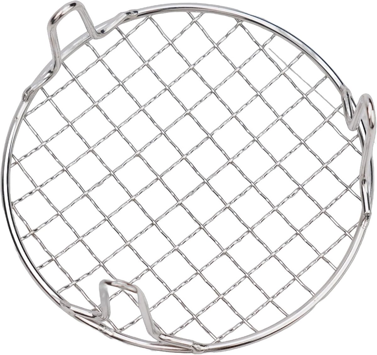 Rond BBQ Rooster Grillnet Bakplaat Buiten Koken Gelijkmatige Verwarming 15 cm Zilver