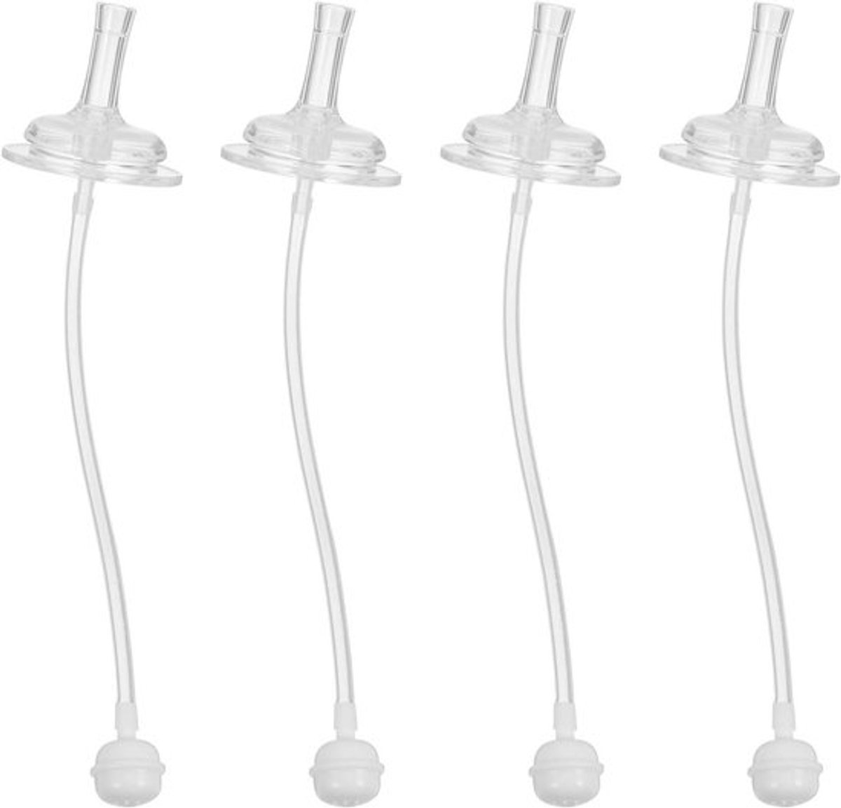 Siliconen rietjes voor brede mond cups - Inovra Plus, 4 stukken