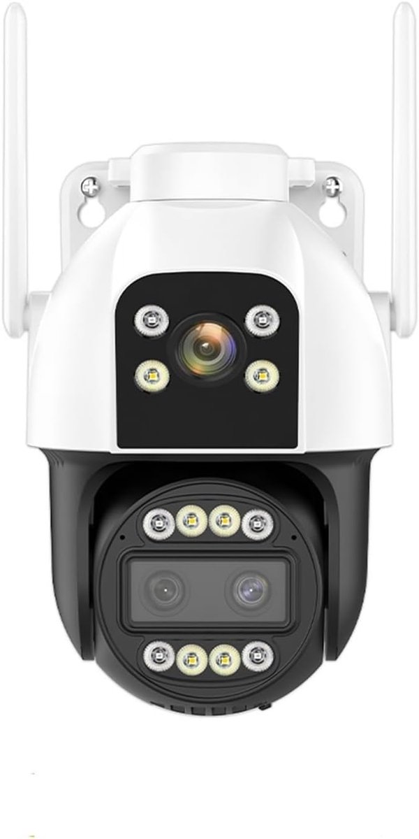 Beveiligingscamera 4G - IP Camera PTZ - Huis Beveiligen - Drie Lenzen 10x Zoom - 4K HD - Wit