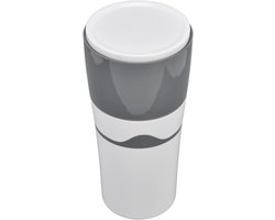 Draagbaar Koffiezetapparaat - Reis Koffiemaker - Koffie Zetten - Lekbestendig Ontwerp - 240 ml - Grijs Wit