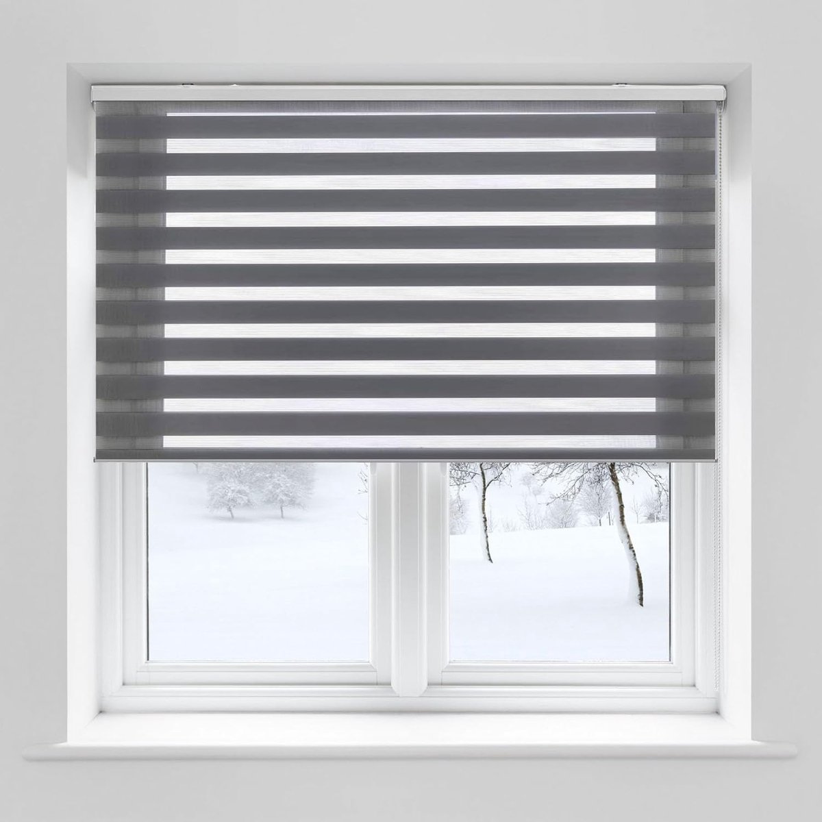 Jaloezieën - Raambekleding - Privacy en Zonwering - Eenvoudige Installatie - 105x250 cm - Donkergrijs