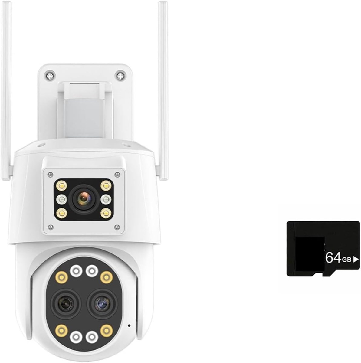 Beveiligingscamera - IP Camera PTZ Camera - Huis Beveiligen - Drie Lenzen 10x Zoom - 10x10x10 mm - Wit