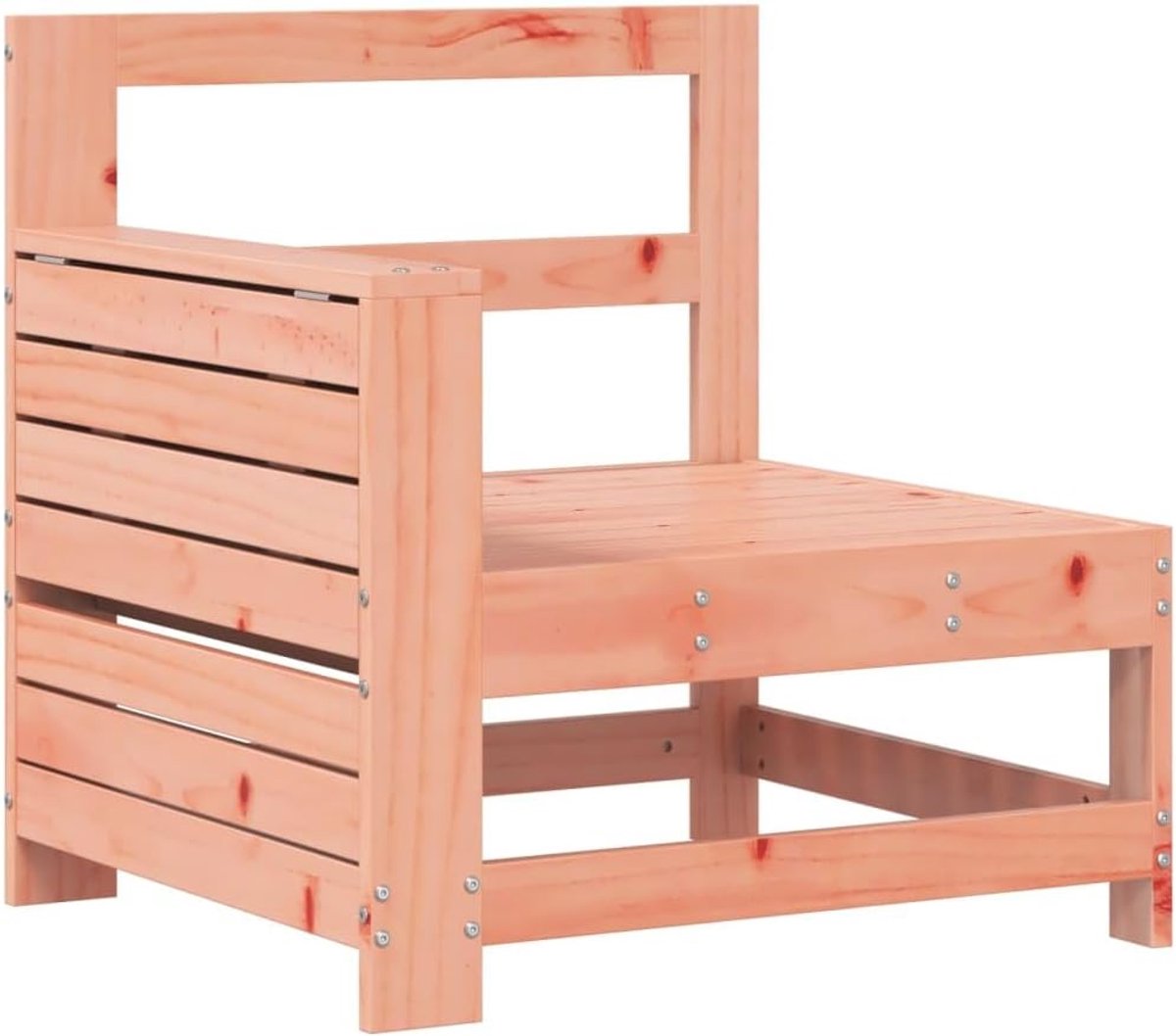 Houten Tuinbank - Buitenbank Lounge - Genieten Buiten - Inklapbare Bijzettafel - 62 cm Diep - Onbehandeld Hout