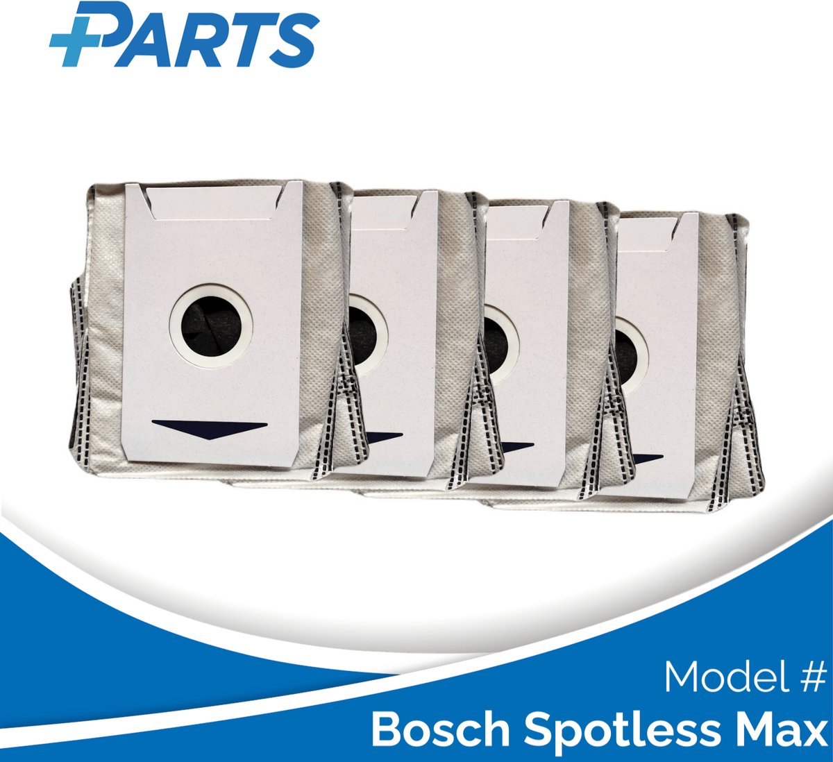 Plus.Parts Bosch Spotless Max Stofzakken (4 Stuks, Plus.Parts® alternatief voor BHZRDBAB) Overig