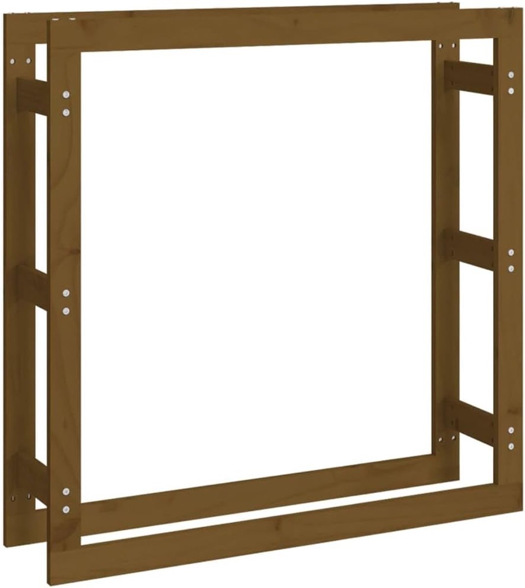 Haardhout Opslag - Houtrek - Haardhout Opbergen - Stevig Grenenhout - 100x25x100 cm - Honingbruin