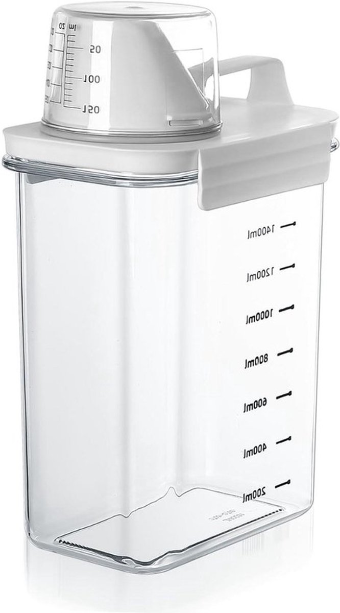 1800 ml - Luchtdichte wasmiddeldispenser met maatbeker en opbergdoos