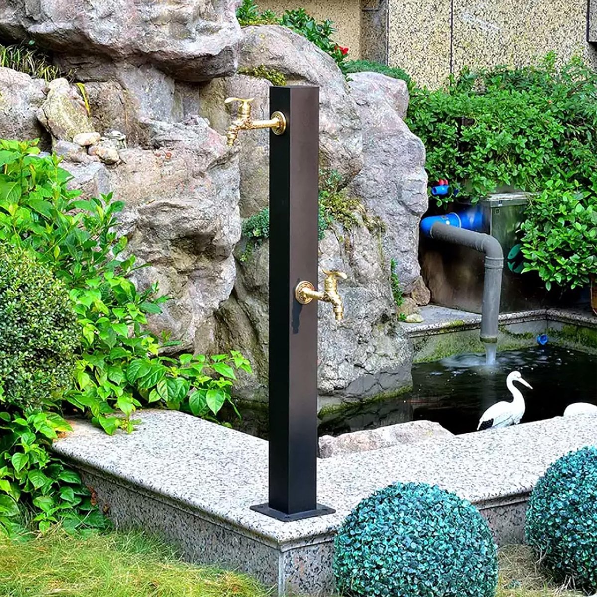Verticale Tuin Kolom - Buiten Kraan - Tuin Besproeien - Roestvrij Staal - 95 cm Hoog - Zilverkleurig