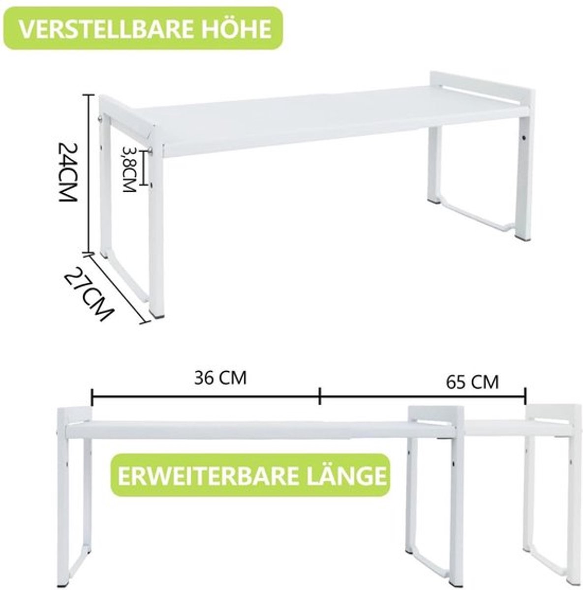 OmGoods - Dailygoody - Uitbreidbaar kastrek - Organizer voor keuken en kantoor