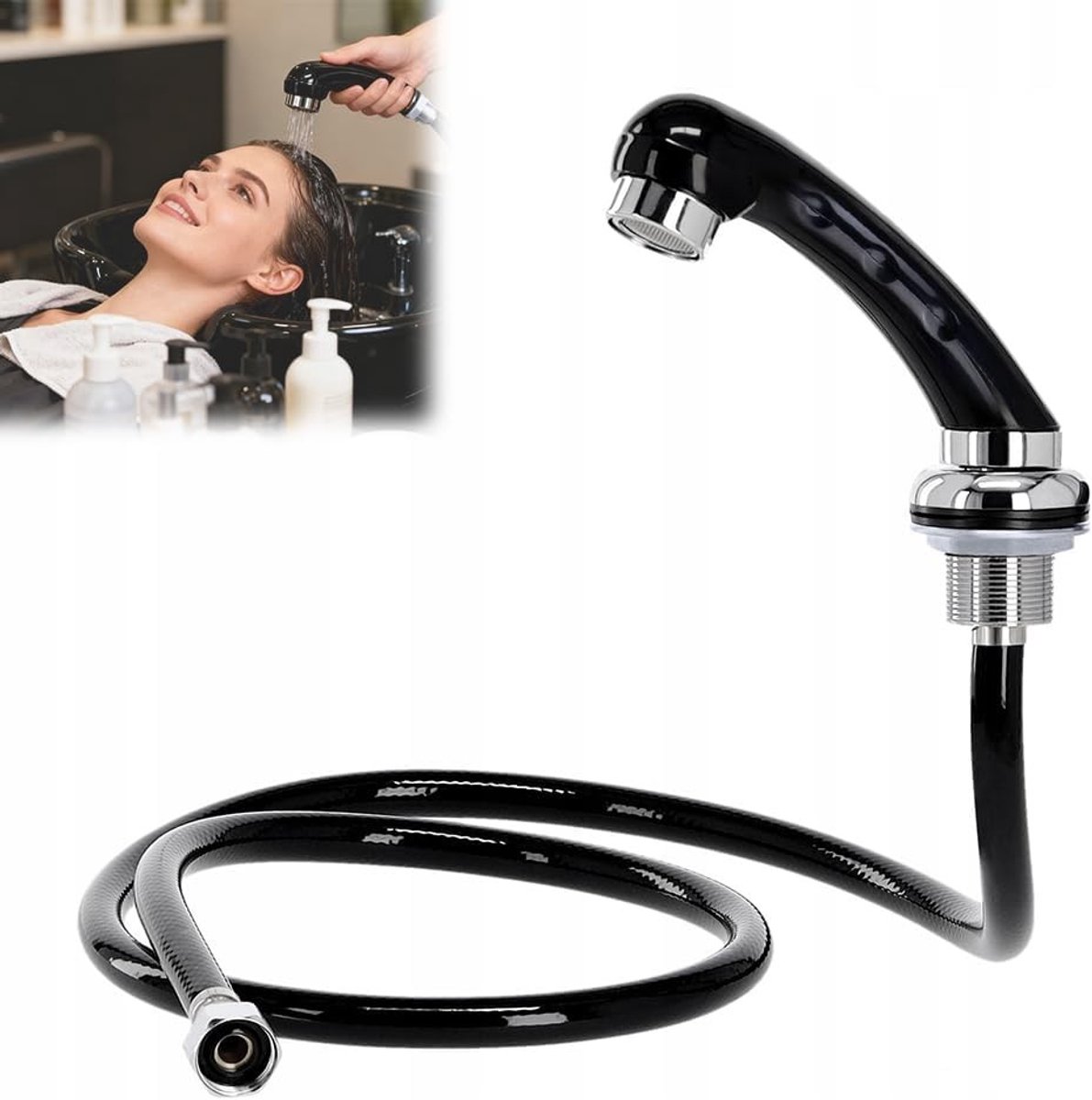 Doucheslang met Handdouche - Zwart - Drukvrije Waterstraal - Flexibele Lange Slang - Voor Kappers